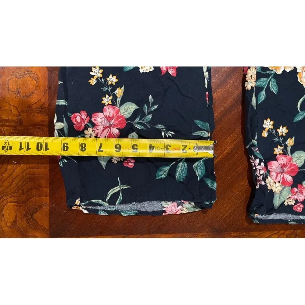 Xhilaration women's Floral blue and pink Jumpsuit size leggings‎ size medium - Picture 8 of 11